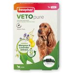 Beaphar - VETOpure Dog Flea Repellent Collar for Dogs - 65cm - Repels Fleas for up to 12 Weeks - Plant-Based Flea Protection Containing Margosa – Adjustable Collar - For Dogs From 12 weeks old