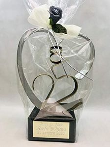 Regalo para bodas de plata GRABADO figura corazón 25 aniversario regalos PERSONALIZADOS + 8 globos de regalo