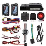 EASYGUARD EC207-M9-SR 2 Way Car Alarm Security Kit with LCD Pager Display Push Start Button Remote Engine Timer Engine Start with Siren DC12V