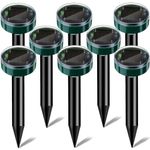 Crazifuny Solar Mole Repellent 8 Pack,Ultrasonic Solar Mole Outdoor,Safe Solution for Mole Control,Mole Deterrent Repels Vole,Gopher,Suitable for Gardens,Lawn