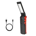 Handheld Torch COB Work Light USB Rechargeable 80000 Lumens Inspection LED Worklight with Strong Magnetic Base & Hanging Hook,270° Rotation Flashlight for Repair, Car Repair, Emergency