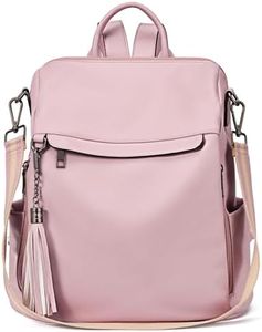 Telena Backpack Purse for Women, PU Leather Anti Theft Travel Purse Shoulder Bags with Tassel Pure Pink