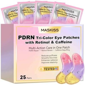 Maskiss PDRN Under Eye Patches (25 Pairs), Tri-Color Eye Gel Pads with Retinol Caffeine, Eye Masks for Dark Circles Puffy Eyes Wrinkles, Collagen Self Care Gifts for Women