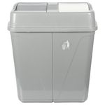 Jolie Max 100L Dual Compartment Recycling Bin - Home & Office Waste Separation System, Eco-Friendly. (Solid Grey)