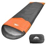 AMOS Sleeping Bag for Adults & Kids 3 Season Waterproof & Lightweight With Bag For Camping Hiking Backpacking Orange