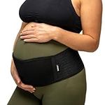 BABYGO® 2 in 1 Pregnancy Belly Band Support for Bump | Pelvic Maternity Belt for Pregnant Women | Helps with Back, Hip Pain | 50 Page Book with Exercises Included | Black One Size