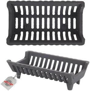 Flame Genie G16-BX 15" Heavy-Duty Cast Iron Fireplace Grate with 1 ½" Clearance, 15" W x 9" D x 5" H