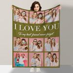 Personalised Blanket Custom Blanket with Photos Text, Customised Photo Blanket Adults, Customisable Blanket Picture Collage Flannel Throw Personalised Gifts for Best Friends Birthday Anniversary