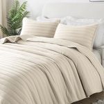 ROARINGWILD Ivory Oversized California Cal King Size Quilt Bedding Sets with 2 Pillow Shams, Lightweight Bedspread Coverlet, Quilted Blanket Thin Comforter Bed Cover, 3 Pieces, 118x106 inches