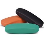 3 Pack Eyeglass Case,RayLove Hard Shell Glasses Case Neutral Flip Glasses Case