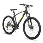 Hiland 26 Inch Mountain Bike, 21 Speed MTB Bicycle with High Carbon Steel Frame, Suspension Fork, Dual-Disc Brake, for Adult youth, Men Womens Bikes yellow black