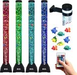 Special Supplies Aquarium Sensory Fish Bubble Light Tube with 16 LED Color Changing Nightlight Effect, Remote Control, and 8 Fishes, Colorful Floor Standing Lamp for Kids and Adults (4 feet)
