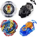 Bey Burst Gyro Toy Set Metal Fusion Attack Top Grip Toy Blade Set Game 2 Top Burst Gyros 2 Two-Way Launcher Great Birthday Gift for Boys Children Kids 6 8 10+