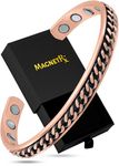 MagnetRX® Copper Magnetic Bracelets – Effective Pure Copper Bracelet for Men and Women – Copper Cuff Adjustable Magnetic Bracelet Bangles (Copper Curb Chain Inlay)