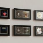 Solid Wood CD Display Frame for CD Cases and Discs with EVA Foam Lining and Black Flocked Fabric, Wall Mountable, Acrylic Cover, Elegant Home Decor, 7.7"x14.4"