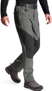 FREE SOLDIER Men's Fleece Lined Outdoor Cargo Hiking Pants Water Repellent Softshell Snow Ski Pants with Zipper Pockets(Gray/Black 42W x 30L)