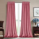 Roslynwood Candy Pink Velvet Curtains for Bedroom, Luxury Room Darkening Window Drapes Thermal Insulation Noise Reduction Door Panels for Dining Room/Nersury, Candy Pink, W52 x L84, 2 Panels