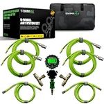 Rhino USA 4 Tire Inflation/Deflation System - Fits up to 155" Wheelbase - Ultra Fast 4 Way Tire Inflator Hose Kit for Truck, Car, Trailers & Motorcycles - Inflate or Deflate Simultaneously in Minutes