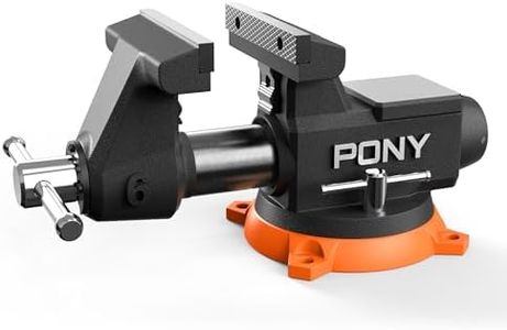 PONY 6 Inch Heavy Duty Bench Vise 8800LBS Clamping Force, Pro Workshop Workbench Vise with 360-Degree Rotatable Base and Anvil, 6-inch Jaw Opening and Width for Woodworking, Drilling, Pipe Cutting