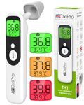 OxiPro TH1 Thermometer - MHRA Registered - NHS Supplier - In-Ear, Forehead, Non-Touch & Baby Modes - CE Approved - Clinically Validated Infrared Thermometer for Newborn, Baby, Kids, Children & Adults