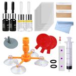 wimony Glass Scratch Repair Kit 22Pcs,Windscreen Chip Repair Kit,t for Windscreen Crack with Repair Half-Moon Cracks, Cobwebs or Long Line Crack