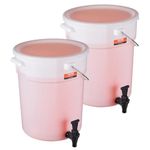 VEVOR Beverage Dispenser, 5 Gallon Drink Dispensers for Parties, Plastic Juice Dispenser with Spigot and Lid, Iced Tea Lemonade Juice Water Dispenser, for Restaurants, Hotels, Parties, 2 Pack