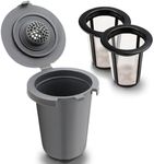 Reusable Filter Cup for Cuisinart (1 Pack with 2 Mesh Filters)