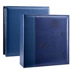 Miaikoe Photo Album 6x4 600 Photos Slip in, Extra Large Capacity Leather Cover Wedding Family Picture Albums Holds 600 Horizontal and Vertical 10x15cm Landscape Photos(Blue)