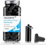 Nozibye Reusable Noise Cancelling Ear Plugs - 120pcs for Concerts, Sleeping & Travel (Black)