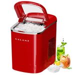 Galanz Portable Countertop Electric Ice Maker Machine, 26 lbs in 24 Hours, 9 Bullet Shaped Cubes in 9 Minutes, 2 Ice Sizes, Ice Makers Countertop Machine for Parties & Home Bar, 2.1 L, Retro Red