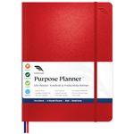 Purpose Planner B5 Undated Monthly Weekly Daily Productivity Journal 2024 Life Health Goal Setting Business Tool for Professionals Moms Academic Student Organizer Notebook (7.5”x9.8” Red Hardcover)