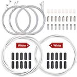 weideer Universal Bicycle Brake Cable and Shift Cable Bike Cable Housing Kit Bike Transmission Line Cable White Kit with Cable End Caps and O-Rings