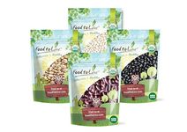 Organic Dry Beans Bundle, 4 Pack - Organic Black Beans (5 LB), Organic Pinto Beans (5 LB), Organic Navy Beans (5 LB), Organic Dark Red Kidney Beans (5 LB), Non-GMO, Vegan, Kosher, Bulk