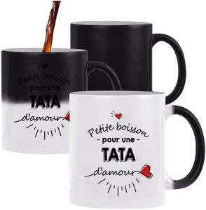 Planetee Mug magique Petite Boisson d'une Tata d'amour | Idée Tasse Cadeau Famille Tante Tata Anniversaire Noël
