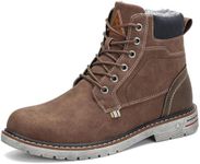 Mishansha Men's Winter Snow Boots Waterproof Insulated Hiking Boot for Men Cold Weather Outdoor Trekking Anti-Slip Warm Shoes Size 7 Maroon Brown
