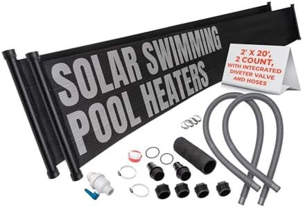 SunQuest Above Ground Pool Heater - Solar Heater Panels for Above Ground Pools - Includes: Integrated Bypass Valve - Hose Adaptors and 6' Hoses (2-2ft X 20ft MAX-Flow Collectors-80 sq. Ft.)