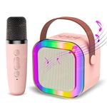 VikriDA Mini Karaoke Machine for Kids & Adults,Portable Bluetooth Speaker with 1 Wireless Karaoke Microphone,Music Toys Christmas Birthday Gifts for Girls & Boys 4,5,6,7,8,9,10,11,12 Year Old