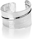 Charlie Paige Cuff Bracelet for Women | Nefriti Open Cuff Bracelet Bangle | Silver Finish