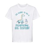 Dovitee Kids I'm Going to Be a Roarsome Big Cousin T-Shirt White