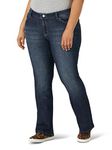 Wrangler Women's Plus Mid Rise Straight Jean, Dark Blue, 18W x 30L