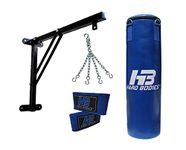 HB Hard Bodies Boxing Punching Bag Combo with Wall Mount Stand (Blue, 3)