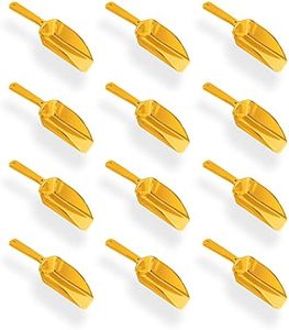 Super Z Outlet 5.5" Mini Acrylic Plastic Kitchen Scoops for Weddings, Candy Dessert Buffet, Ice Cream, Protein Powders, Coffee, Tea (Gold)