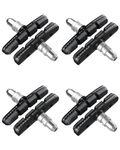 AGPTEK 4 Pairs V Bike Brake Pads, 70mm V Brake Blocks, Universal Bicycle Brake Blocks Set with Hex Nuts and Spacers for Road Bikes Mountain Bikes (Black）