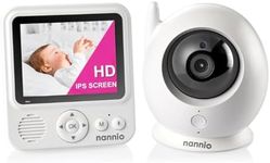 nannio Hero HD Video Baby Monitor with Camera, 2.8” IPS Screen, No WiFi, Zoom in, Long Range, Clear Night Vision, 2-Way Audio, Temperature, Lullabies, Secure Transmission, for Baby, Pets, Elderly