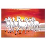 Amazon Brand - Umi Rolled Sparkled Vastu Seven Running Horses Vinyl Art Print for Room Décor Digital Reprint 36 inch x 24 inch Painting (Style 7)