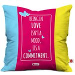 Indigifts Love Valentine Gifts for LGBT Love Printed Multi Cushion Cover 12x12 inches with Filler - LGBT Gifts, Valentine Gifts for Lesbian, Valentine Gifts for Gay, Love Gifts