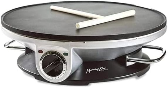 13” Morning Star Electric Crepe Maker | Multi-Function Tortilla & Roti Machine | Versatile Breakfast Pan & Chapathi Maker | Ideal for Crepes Pancakes & Roti | Easy-to-Use Breakfast Machine