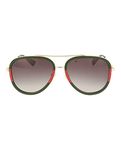 Gucci Womens UV Protection Fashion Aviator Sunglasses Gold 57mm