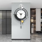 HAODING Modern Large Wall Clock, Non-Ticking Silent Quartz Clock, Creative Wall Clocks, Modern Home Decoration, Artwork Decor, Decoration Clock For Home Kitchen Living Room Bedroom Office 38 * 58cm