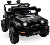 Ride On Truck for Kids, 12V Battery Powered Toy Car with Remote Control, Spring Suspension, LED Headlight and Music, Dual 25W Toddler Electric Vehicles for Girls Boys 3-5, Black